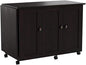 Sauder Miscellaneous Storage Easy Rolling Sewing and Craft Table/Cart/ Pantry cabinets, Cinnamon Cherry finish