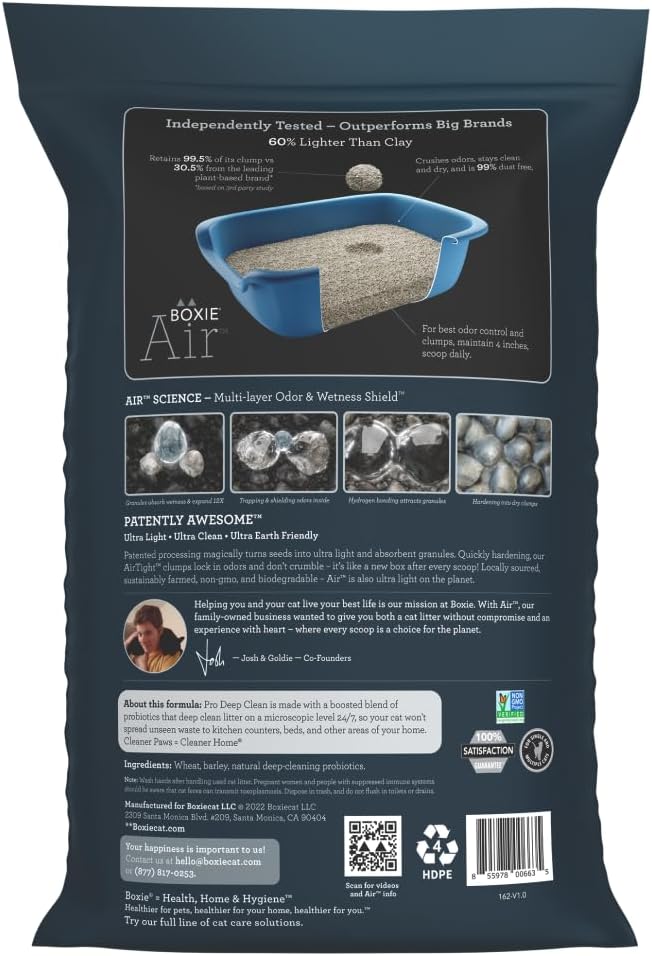 Boxie Probiotic Cat Litter, Lightweight 40-Day Odor Control, Clumping, 16.5lb-Mewly Pet