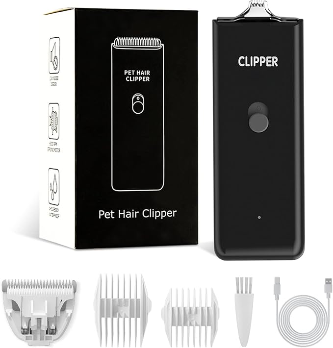 Feet Hair Trimmer, Dog Clippers,Quiet Washable USB Rechargeable Cordless Dog Grooming Kit,Electric Pets Hair Trimmers Shaver Shears for Dogs and Cats Black-Mewly Pet