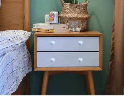 HUAMULAN 15PCS Glossy Ceramic Knobs Heart Shape Cabinet Dresser Pulls Door Handles Cupboard Wardrobe Drawer,Blue