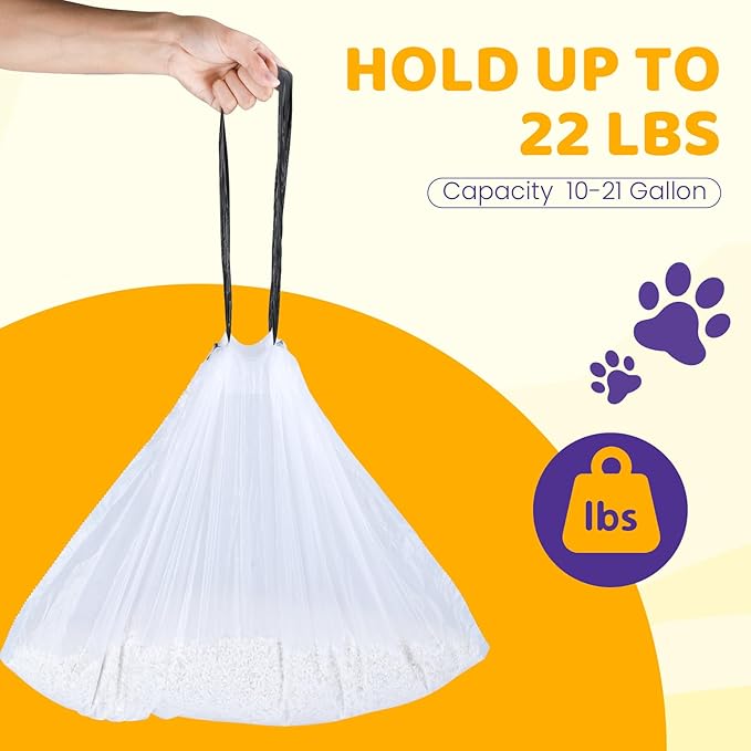 30 Count Cat Litter Liners Large, Jumbo Drawstring Extra Durable Pet Cat Pan Liners Extra-Thick Kitty Litter Box Bag 36" x 19"-Mewly Pet