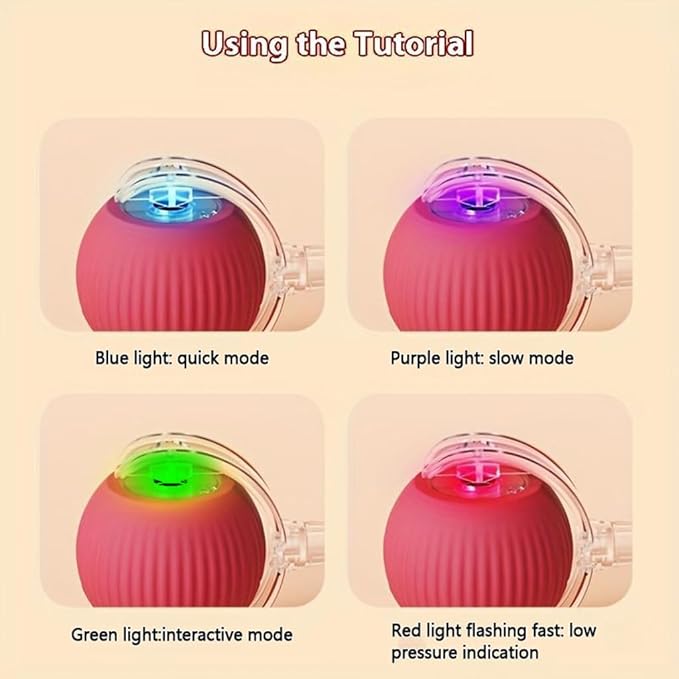 Interactive Cat Toys Ball for Indoor Cats, Auto Moving Cat Toys Interactive Motorized Electric Rolling Ball with Motion Sensor, Indoor Cats to Reduce Boredom (Red)-Mewly Pet