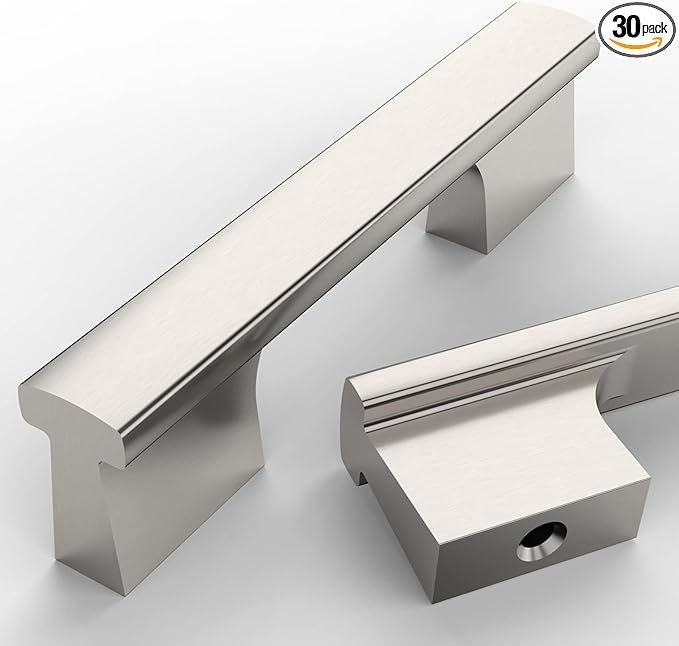 Asidrama 30 Pack 3 Inch(76mm) Brushed Satin Nickel Kitchen Cabinet Handles, Cabinet Pulls Kitchen Cabinet Hardware for Cupboard Drawer Pulls