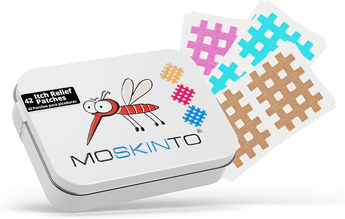 Moskinto The Original Itch Relief Patch, Mosquito Bite Patches for Kids and Adults, Instant Relief Natural Patches for Bug Bites, Travel Pack + Family Pack, Nude & Colorful Patches, 66 Count-Mewly Pet