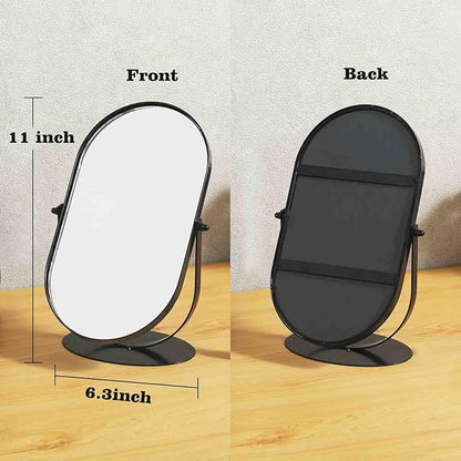 LONGSHENG - SINCE 2001 - Black Table Portable Makeup Mirror for Bedroom & Desk, 11 Inch Large Mirror for Home & Bathroom
