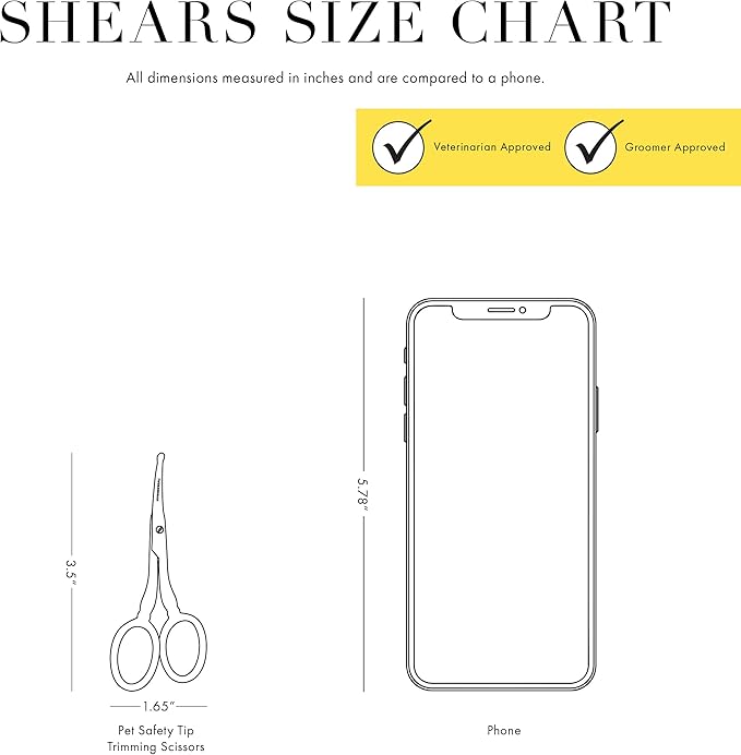 Tweezerman Pet Grooming Scissors, Stainless Steel Rounded Tip Trimming Shears for Dogs and Cats-Mewly Pet