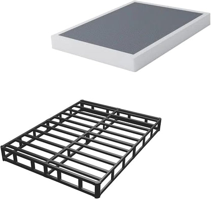 ALDRICH Low Profile Box Spring Queen Size,3 Inch Heavy Duty Metal Box Spring for Queen Bed,Mattress Foundation Non-Slip/No Noise/Easy Assembly (Queen)