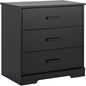 Prepac Rustic Ridge Farmhouse Nightstand Bedside Table, Black Nightstand for Bedroom, End Table with 3 Drawers 16.25"D x 27.5"W x 26.75"H