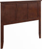 AFI, Madison Full Solid Wood Panel Headboard with Attachable Charger, Walnut