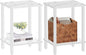TUTOTAK End Table, Set of 2, Side Table, Nightstand, 2-Tier Storage Shelf, Sofa Table for Small Space, Living Room, Bed Room TB01BMW035