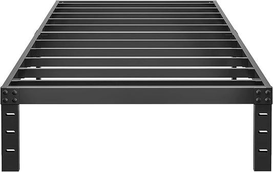 ALDRICH 10 Inch Metal Twin Bed Frame - Single Black Basic Steel Slats Platform, Easy Assembly Heavy Duty Noise Free Bedframes, No Box Spring Needed