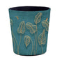 10L/2.64 Gallon Trash Can, Decorative Waste Basket, PU Leather Waste Paper Basket, Waterproof Garbage Can for Bathroom, Bedroom, Office, Kitchen and Living Room - Golden Leaves