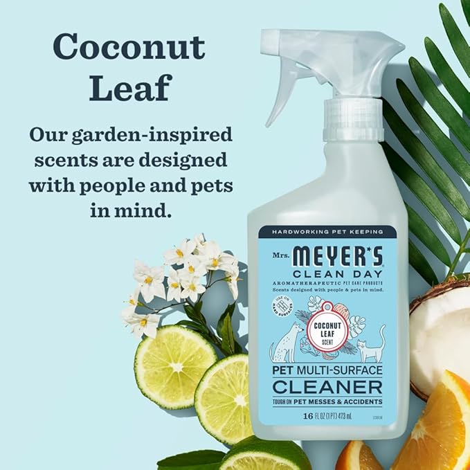 Mrs. MEYER'S CLEAN DAY Pet Multi-Surface Cleaner, Coconut Leaf Scent, 16oz-Mewly Pet