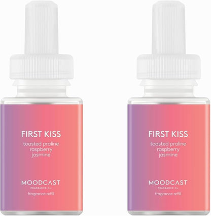 Pura & Moodcast Home Scent Refill - Smart Home Air Diffuser - Up to 120-Hours of Luxury Fragrance per Refill - Home Essential - Clean & Safe Diffuser Fragrance - 2 Pack, First Kiss
