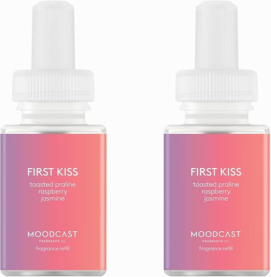 Pura & Moodcast Home Scent Refill - Smart Home Air Diffuser - Up to 120-Hours of Luxury Fragrance per Refill - Home Essential - Clean & Safe Diffuser Fragrance - 2 Pack, First Kiss