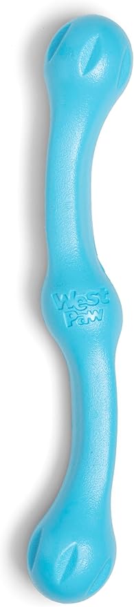 WEST PAW Zogoflex Echo Zwig Squeezy Dog Fetching Stick – Bouncy, Hollow, Squishy Interactive Toy for Puppies, Large Dogs – Floatable Stick, Lightweight Chewy Toy for Catch/Fetch – 13.75”, Aqua Blue-Mewly Pet