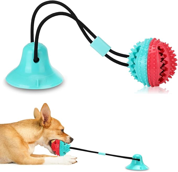 Interactive Dog Toys Tug of War, Mentally Stimulating Toys for Dogs, Puppy Teething Toys for Boredom to Keep Them Busy, Dog Puzzle Treat Food Dispensing Ball Toy for Small Medium Dog on Smooth Floor-Mewly Pet