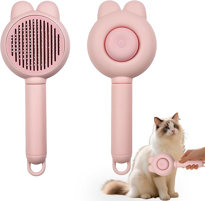 Zoocozy Cat Brush for Shedding, Dog Deshedding Brush, Pet Hair Removal Tool for Puppy Pitten(Pink)-Mewly Pet