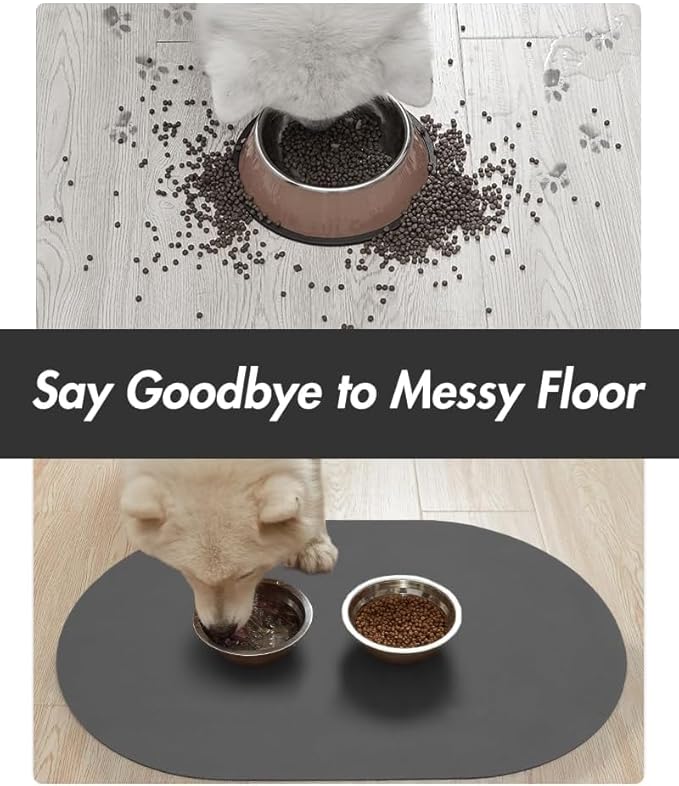 Absorbent Dog Food Mat-Dog Mat for Food and Water Bowl, Quick Dry Pet Food Mat, No Stains Cat Feeding mat, Pet Accessories Pet Supplies Mat-Cat Water Bowl Mat for Messy Drinkers-Mewly Pet