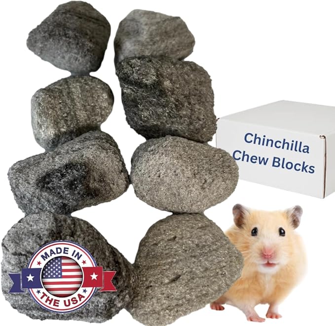 Chew Toys for Chinchilla, Lava Block Toys for Small Pet Animals like Rat, Mice, Bunny, Hamster, Degus, Gerbils, Pumice Blocks, Guinea Pig Toy, Rabbit Chew Toy by Billy Buckskin - Pack of 8-Mewly Pet