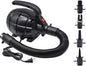 BOMPOW Electric Air Pump for Inflatables, AC (110V), 600W, 20L/min, Black, 4 Detachable Nozzles, Inflator/Deflator, Queen/King Size Air Mattress, Pool Toys, Boat, Raft