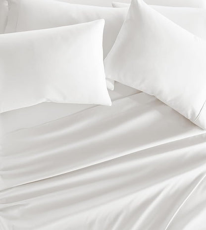 Linen Market Brushed Microfiber Full Sheet Set 4 Piece – Oeko-TEX Certified Ultra Soft & Wrinkle-Free - 16" Deep Pocket Sheets - Easy Care Full Size - White