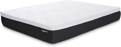 Amazon Basics Gel Memory Foam Mattress, Firm, Cooling, Queen Size Mattress, CertiPUR-US® Certified Foam, 80 x 60 x 12 inches, White/Dark Gray