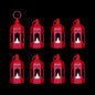 LLQ 8 Pcs Mini Lantern Decor Moroccan Lantern with Flickering LED Candle Table Centerpiece Small Vintage Christmas Hanging Lamp Ornaments Bulk for Wedding Halloween Christmas Party (5 Inch,Red)