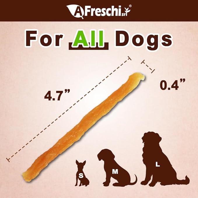 Afreschi Soft Turkey Tendon Strip 3.5 oz, Dog Treats for Soft Series, All Natural Human Grade Dog Treat, Suitable for Training chew, USA-Sourced Turkey Tendon, Rawhide Alternative, Soft Stick-Mewly Pet