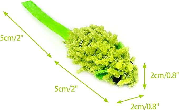 CHIWAVA 27PCS 2" Striped Shaggy Cat Toy Mice with Rattle Assorted Small Mouse Interactive Play for Indoor Cats Mix Color-Mewly Pet