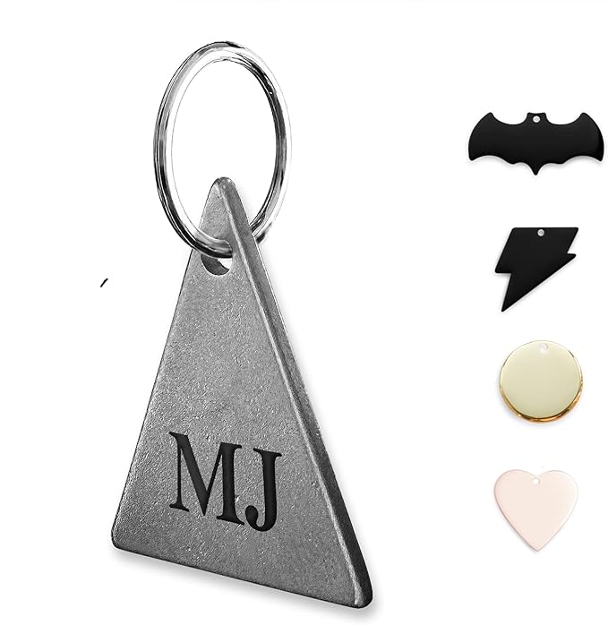 Premium 316 Surgical Grade Stainless Steel Personalized Dog & Cat ID Tags - Fun Shapes for Sporty Outdoor Pets - Custom Engraved Name & Info for Collar Accessories & Pet Necklaces Triangle-Mewly Pet