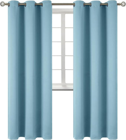 BGment Room Darkening Curtains 84 Inches Long - Grommet Thermal Insulated Drapes Window Treatment Curtains for Bedroom, 2 Panels, 42 x 84 Inch, Greyish Blue