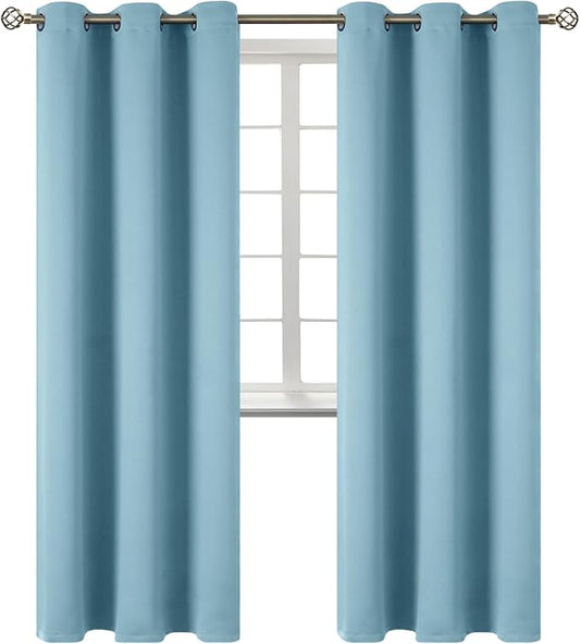 BGment Room Darkening Curtains 84 Inches Long - Grommet Thermal Insulated Drapes Window Treatment Curtains for Bedroom, 2 Panels, 42 x 84 Inch, Greyish Blue