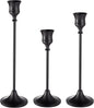 Black Candlestick Holders, Taper Candle Holders, Set of 3 Matte Black Candle Holder Set, Vintage Table Centerpiece for Wedding Christmas Holiday