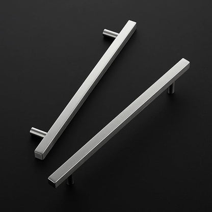 Ravinte Brushed Nickel Cabinet Handles 5 Pack 8 inch Satin Nickel Square Cabinet Pulls Silver Hardware for Kitchen Cabinets 11 inch Overall Length Stainless Steel Drawer Pulls