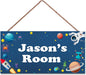 Personalized Signs Stars Rocket Sign For Boys Room Alien Wall Art Decoration Exquisite Decorative Signs Custom Name for Kids Room Wall Art Decor Outer Space Themed Nursery Decor For Girls Bedroom