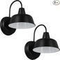 Design House Mason Barn Light Indoor/Outdoor Wall Mount Modern Industrial Farmhouse Wall Light Set for Patio, Garage, Bathroom, Office, Kitchen, 8 inch, Matte Black, 2-Pack, 588855-BLK