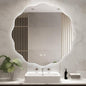 WallBeyond LED Bathroom Mirror with Lights, 32'' Wavy Round Light Up Bathroom Mirror, Anti Fog Led Mirror for Bathroom, 3 Colors and Dimmable Light