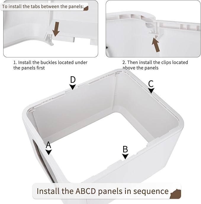 RIZZARI Large Enclosed Cat Litter Box : Covered Leak-Proof Reduces Odor - for Indoor Use Cat Owners (Black)-Mewly Pet