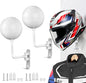 SNAGMO White 180° Motorcycle Helmet Rack, Rotation Metal Helmet Holder Wall Mount, Helmet Holder Bike with 2 Hooks Helmet Hanger for Motorcycle Bike Coats, Caps, Baseballs, Rugby Helmet (2 pcs)