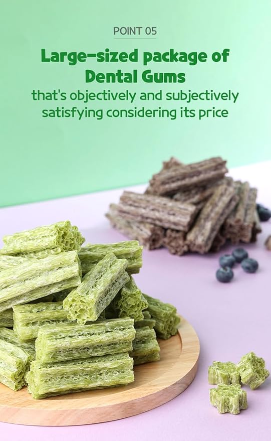 SSOMDALPET Chap Chap Dental Gum for Dogs, 30 Chews | Soft & Chewy, Dental Care Treat, Large Pack, Joint & Bone, Eye & Skin, Gut & Probiotics Options (30 Count, Eye & Skin (Blueberry/Purple))-Mewly Pet