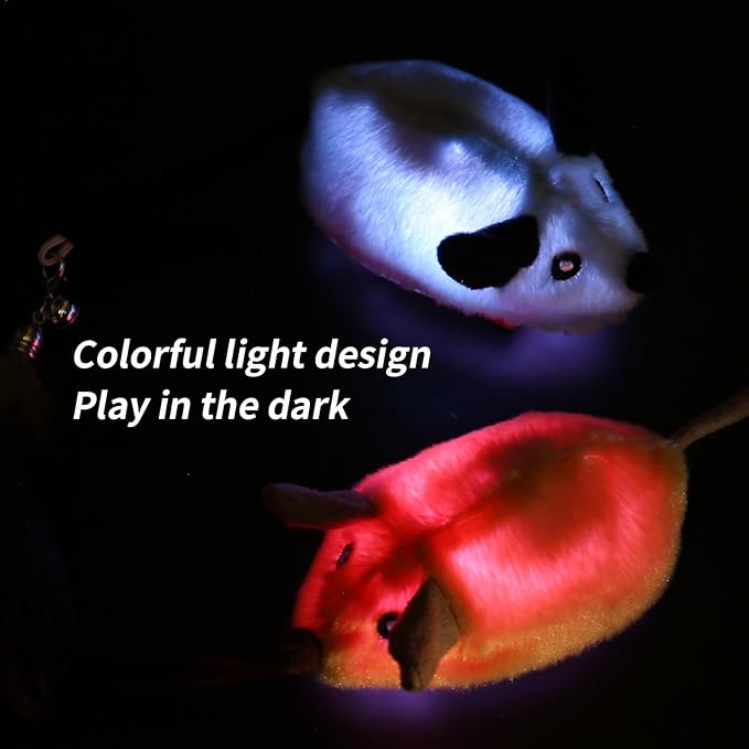 Interactive Cat Toys Mouse for Indoor Cats Rechargeable Cat Toy Mouse Toy Feather Bell Tail Lifelike Electric Automatic for All Breeds Boredom Exercise-Yellow-Mewly Pet