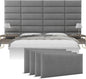 Vänt Upholstered Wall Panels - King/Cal King Size Wall Mounted Headboards - Micro Suede Grey - Twin/King Set of 4 Panels (Each Individual Panel 39"x11.5")