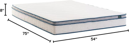 ZINUS 8 Inch Spring Sensation Hybrid Mattress [New Version], Full, Fiberglass Free, Medium Firmness, Durable Support, Certified Safe Foams & Fabric, Mattress in A Box