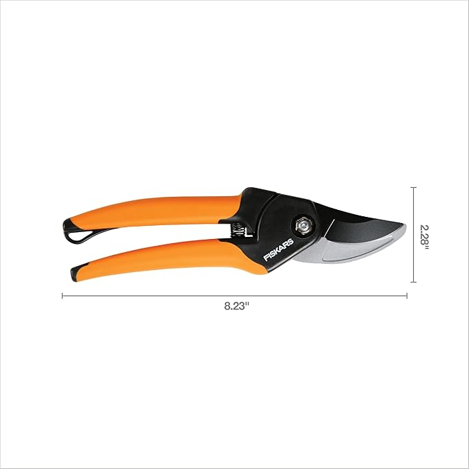 Fiskars Bypass Pruning Shears, 5/8-Inch Cut Capacity SoftGrip Hand Pruner for Small Hands, Blade Stays Sharp Through Heavy Use with Rust Resistant, Low-Friction Coating-Mewly Pet