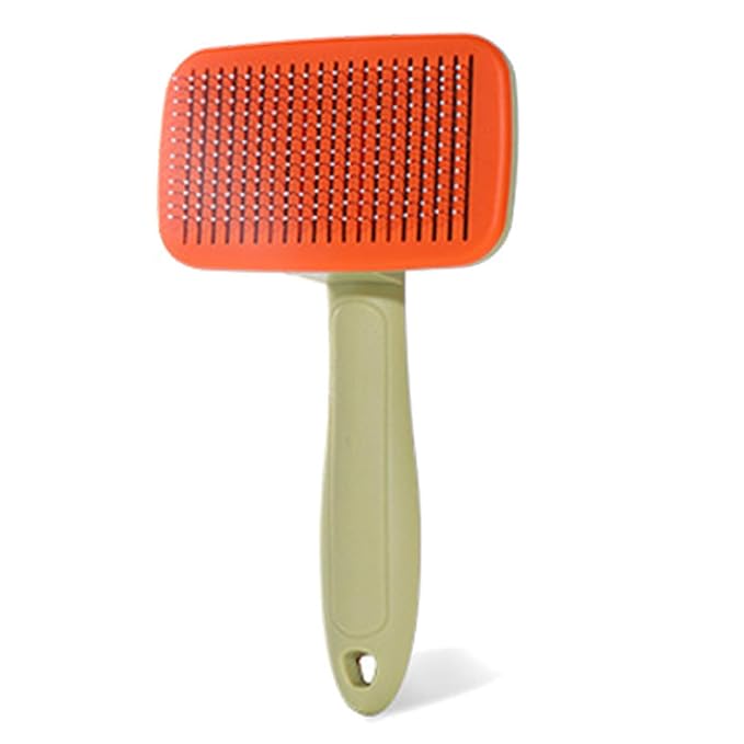 Self‑Cleaning Pet Grooming Brush for Dogs & Cats – One‑Click Fur Release, Soft Rounded Bristles Massage, Ergonomic Non‑Slip TPR Handle, Safe Deshedding Tool for All Hair Types-Mewly Pet
