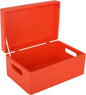 Large Red Wooden Box Storage with Hinged Lid | 11.8 x 7.87 x 5.51 inches (+-0.5) | with Handles | Gift Box for Tool Dog Toy Shoes Clothes Kitchen Storage | Wood Keepsake Chest
