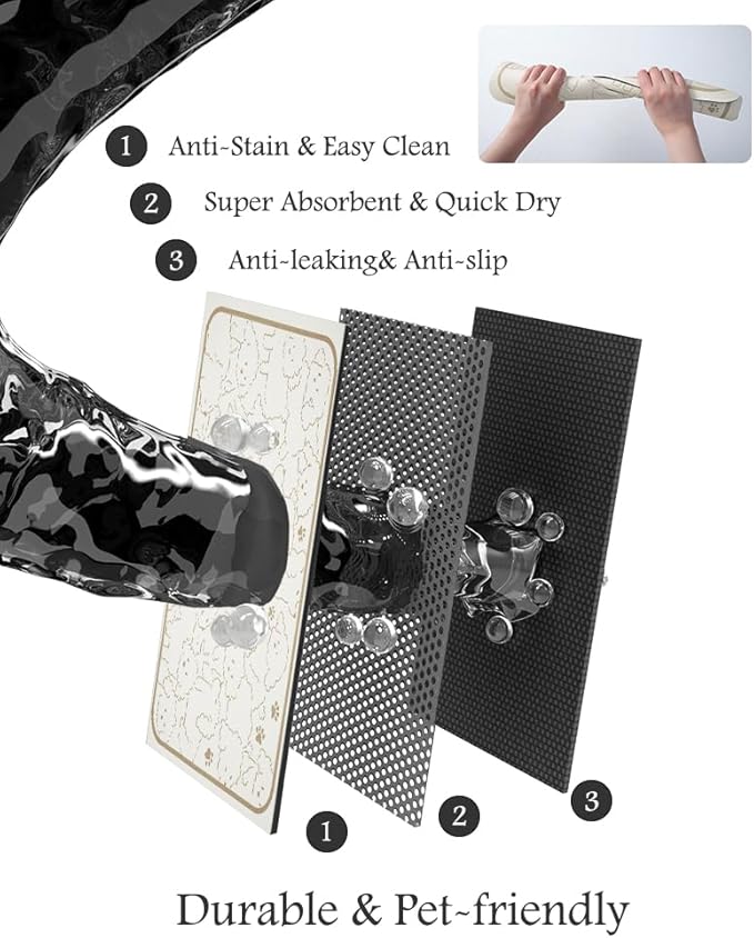 Pet Feeding Mat-Absorbent Dog Mat for Food and Water Bowl-No Stains Quick Dry Water Dispenser Mat-Dog Accessories Pet Supplies-Bowl for Messy Drinkers（FRAMEDOGS,17"x28"-Mewly Pet