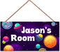 Personalized Stars Sign Customized Galaxy Art Decoration Exquisite Decorative Signs Custom Name for Nursery Kids Room Door Wall Art Decor Outer Space Themed Decor For Boys Room Little Man Cave
