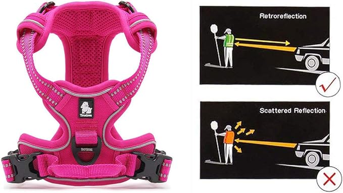 Truelove No Pull Dog Harness with Easy Control Handle and 2 Leash Attachments,Reflective Adjustable Pet Vest-Mewly Pet